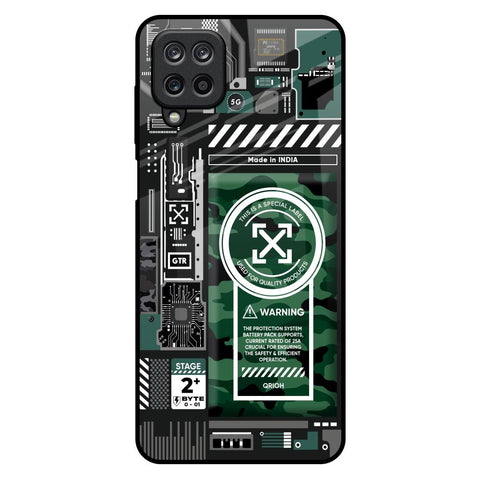 Green Camo Circuit Samsung Galaxy M12 Glass Back Cover Online