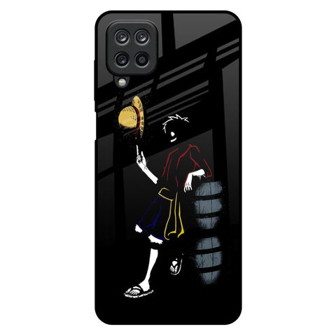 Luffy Line Art Samsung Galaxy M12 Glass Back Cover Online