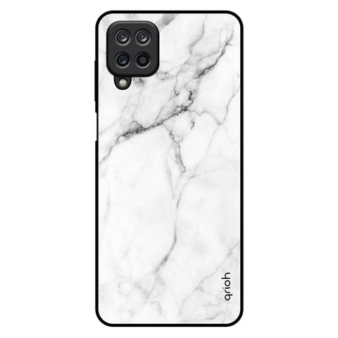 Modern White Marble Samsung Galaxy M12 Glass Back Cover Online