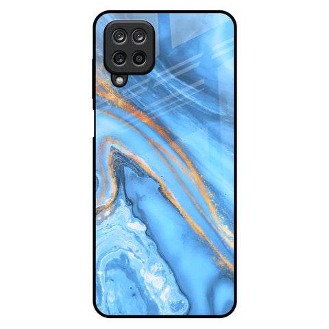 Vibrant Blue Marble Samsung Galaxy M12 Glass Back Cover Online