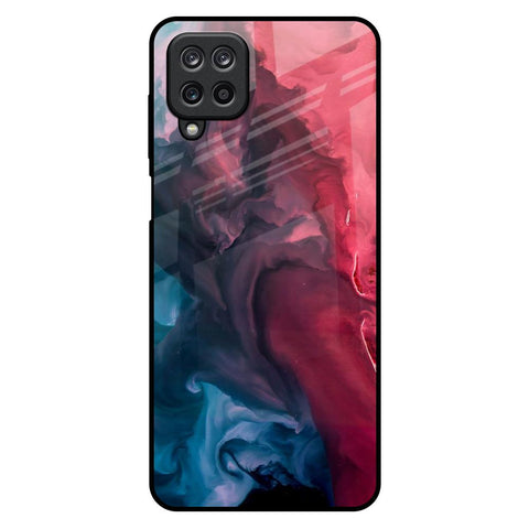 Blue & Red Smoke Samsung Galaxy M12 Glass Back Cover Online