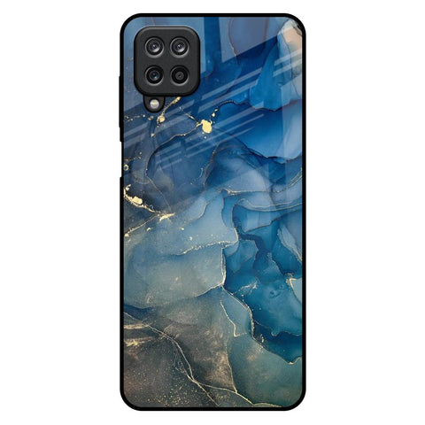 Blue Cool Marble Samsung Galaxy M12 Glass Back Cover Online