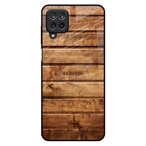 Wooden Planks Samsung Galaxy M12 Glass Back Cover Online