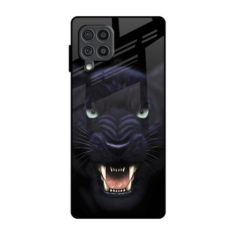 Angry Black Leopard Samsung Galaxy F62 Glass Back Cover Online