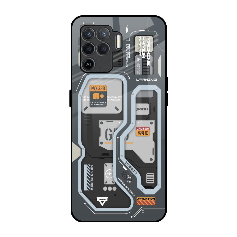 Retro Futuristic Oppo F19 Pro Glass Back Cover Online