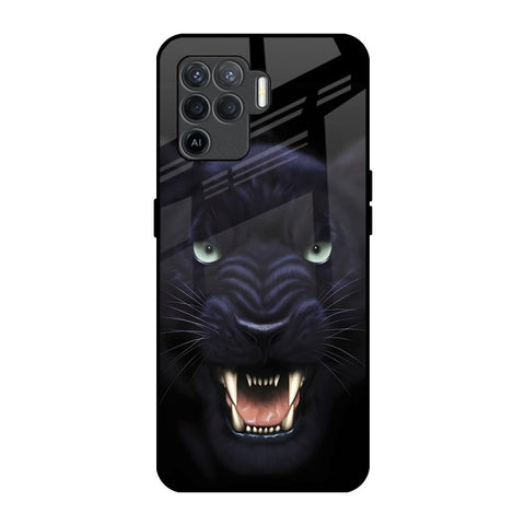Angry Black Leopard Oppo F19 Pro Glass Back Cover Online
