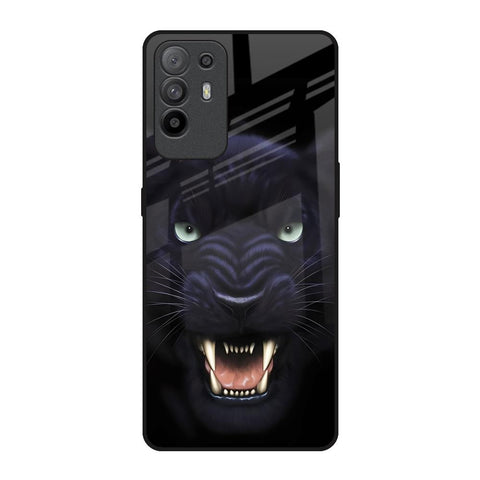 Angry Black Leopard Oppo F19 Pro Plus Glass Back Cover Online