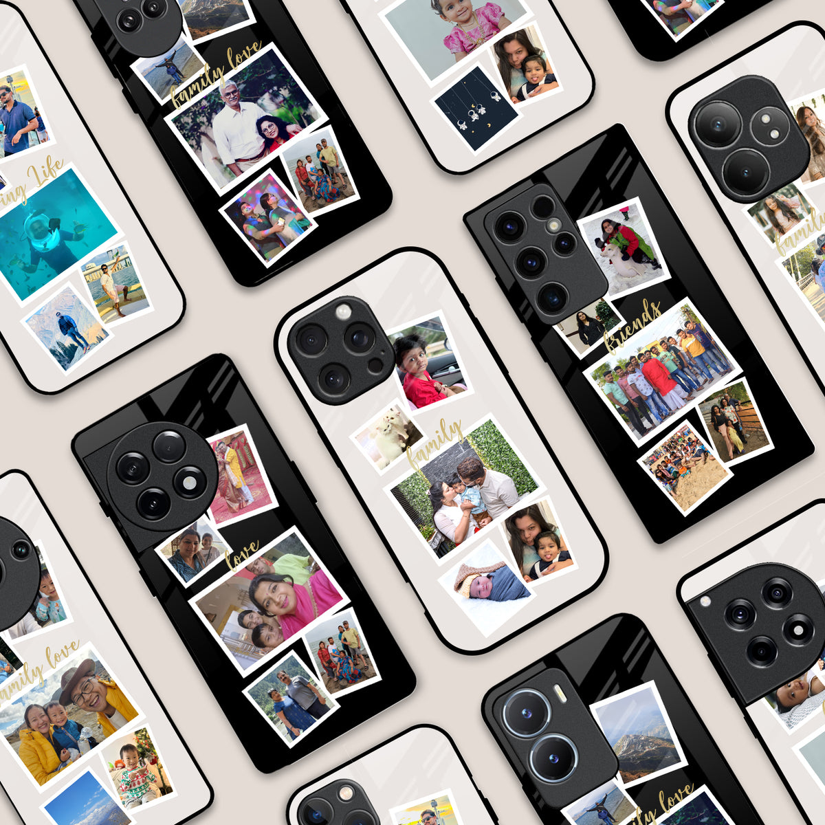 Polaroid Collage Custom Glass Case