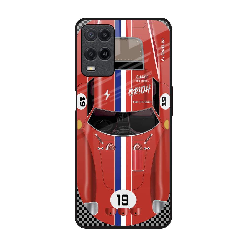 Racing Vintage Realme 8 Glass Back Cover Online