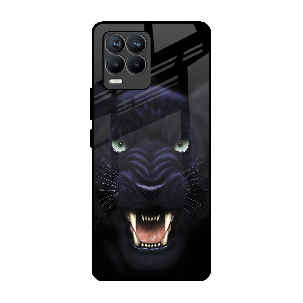 Angry Black Leopard Realme 8 Pro Glass Back Cover Online