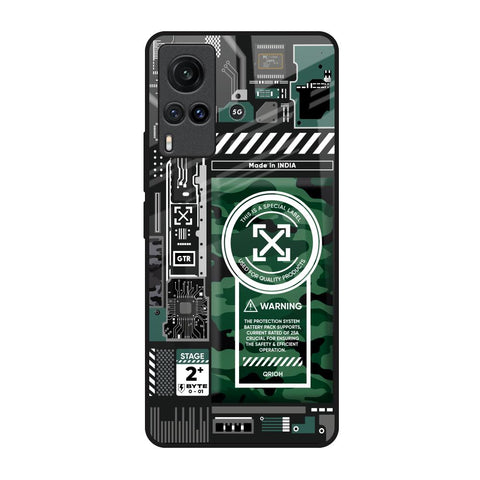 Green Camo Circuit Vivo X60 Glass Back Cover Online
