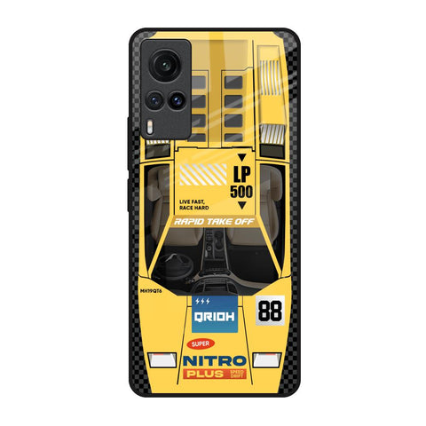 Yellow Racing Car Vivo X60 Glass Back Cover Online