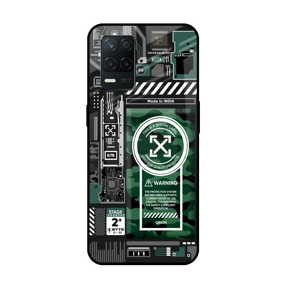Green Camo Circuit Realme 8 5G Glass Back Cover Online