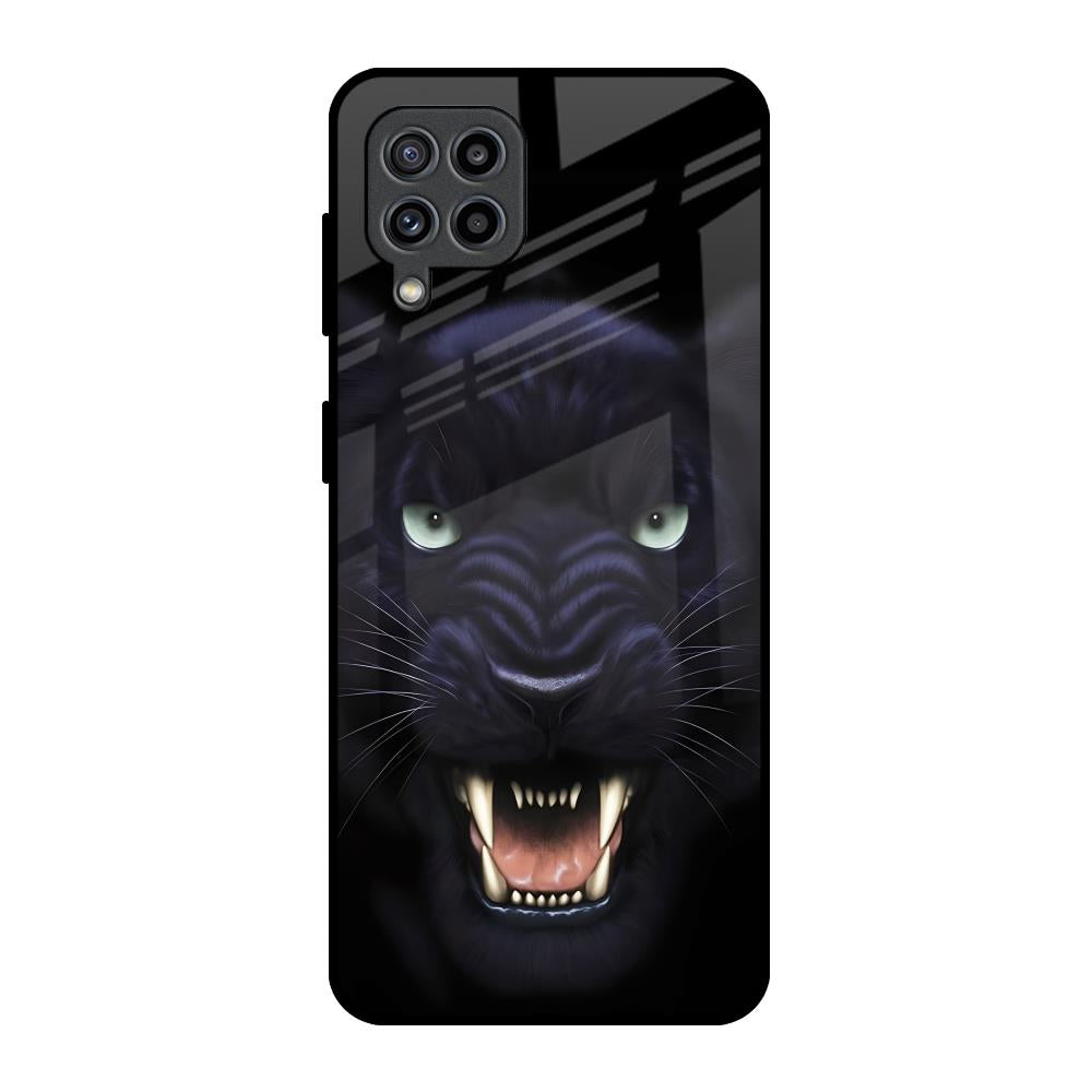 Angry Black Leopard Samsung Galaxy M32 Glass Back Cover Online