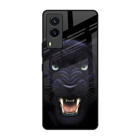 Angry Black Leopard Vivo V21e Glass Back Cover Online