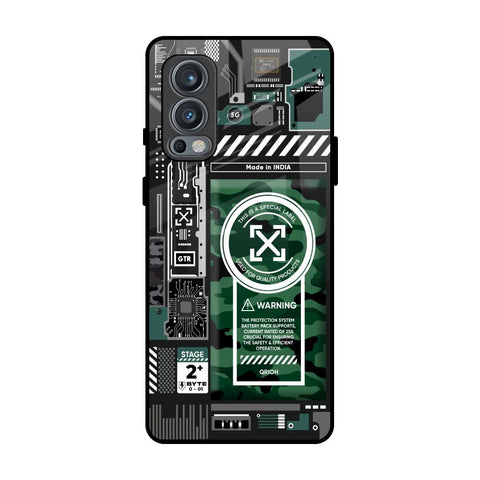 Green Camo Circuit OnePlus Nord 2 Glass Back Cover Online