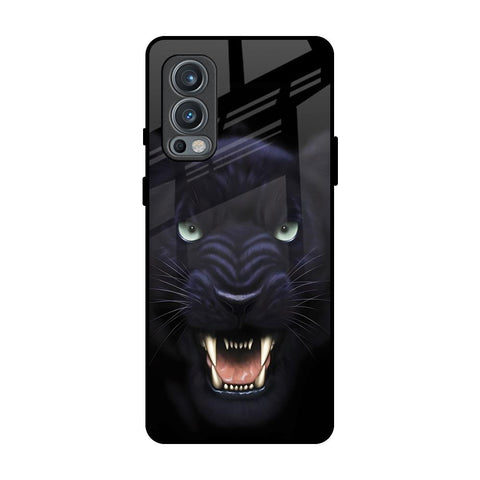 Angry Black Leopard OnePlus Nord 2 Glass Back Cover Online