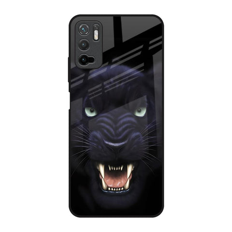 Angry Black Leopard Redmi Note 10T 5G Glass Back Cover Online