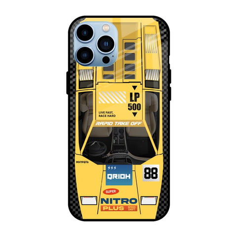 Yellow Racing Car iPhone 13 Pro Glass Back Cover Online