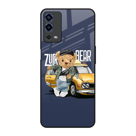 Adventurous Bear Oppo A55 Glass Back Cover Online