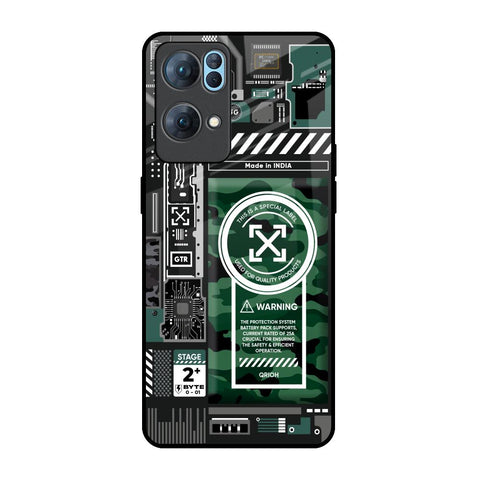 Green Camo Circuit Oppo Reno7 Pro 5G Glass Back Cover Online