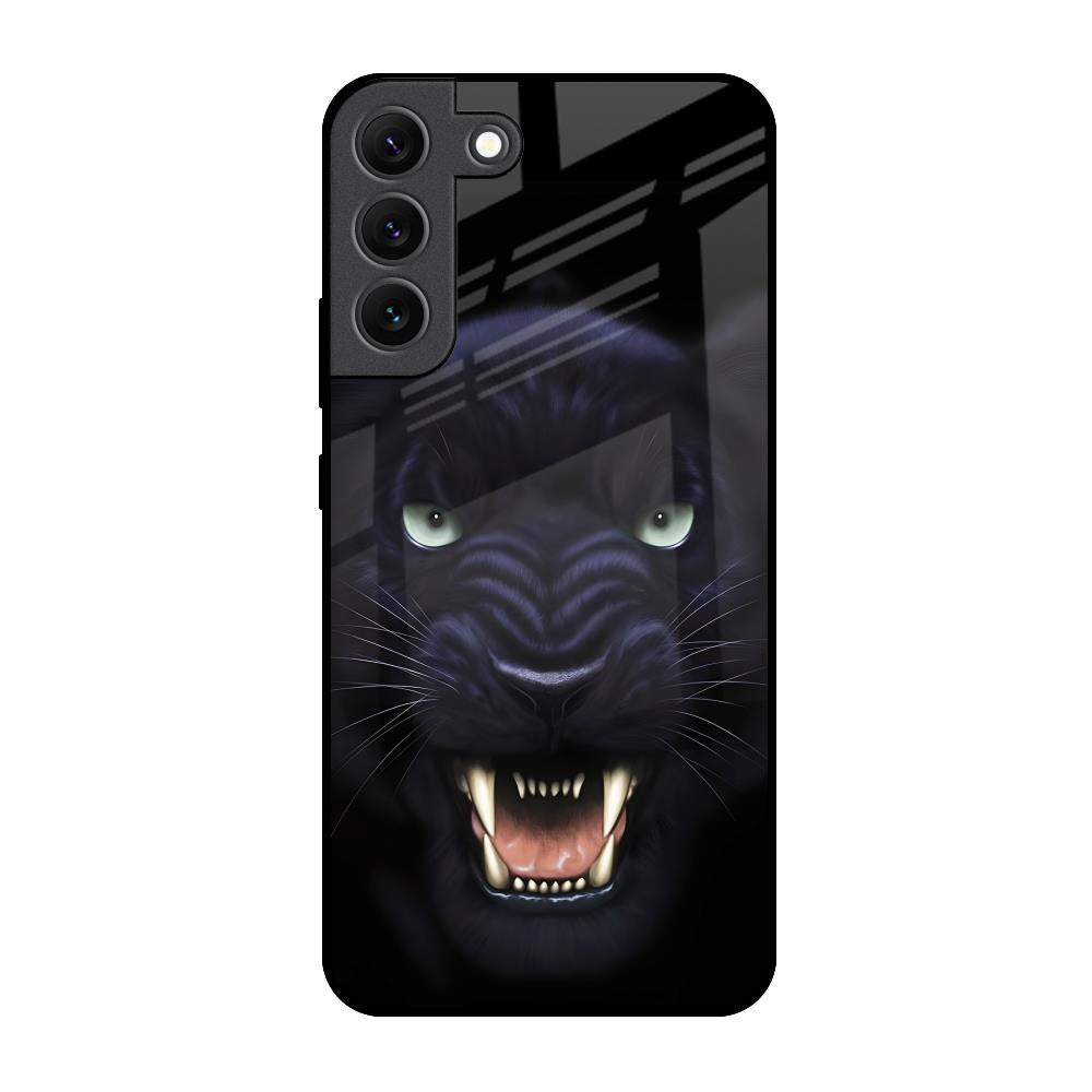 Angry Black Leopard Samsung Galaxy S22 5G Glass Back Cover Online