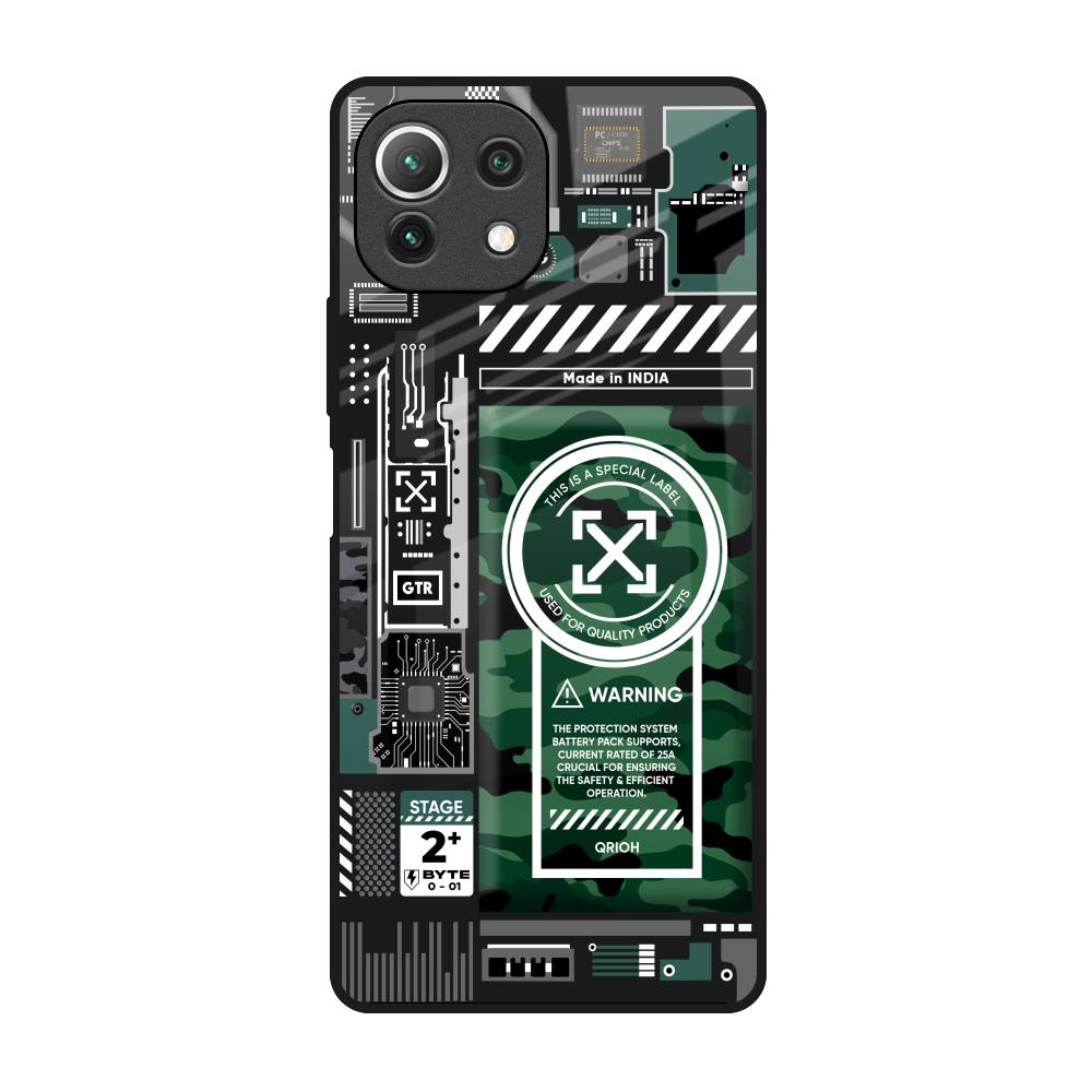 Green Camo Circuit Mi 11 Lite NE 5G Glass Back Cover Online