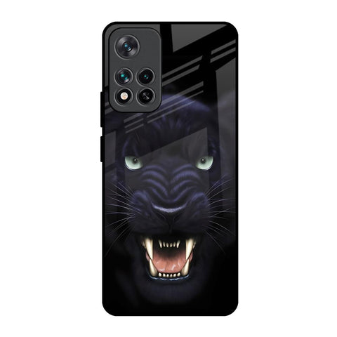 Angry Black Leopard Mi 11i HyperCharge Glass Back Cover Online