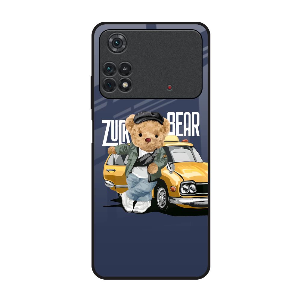 Adventurous Bear Poco M4 Pro Glass Back Cover Online
