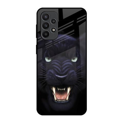 Angry Black Leopard Samsung Galaxy A23 Glass Back Cover Online