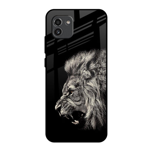 Brave Lion Samsung Galaxy A03 Glass Back Cover Online