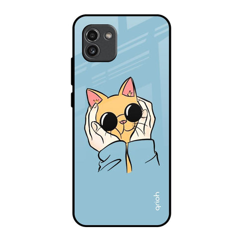 Adorable Cute Kitty Samsung Galaxy A03 Glass Back Cover Online
