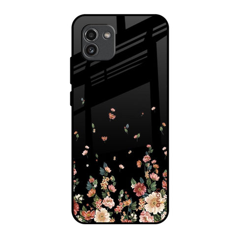 Floating Floral Print Samsung Galaxy A03 Glass Back Cover Online
