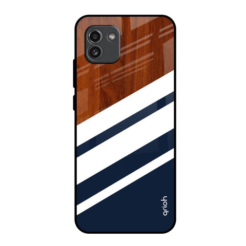 Bold Stripes Samsung Galaxy A03 Glass Back Cover Online
