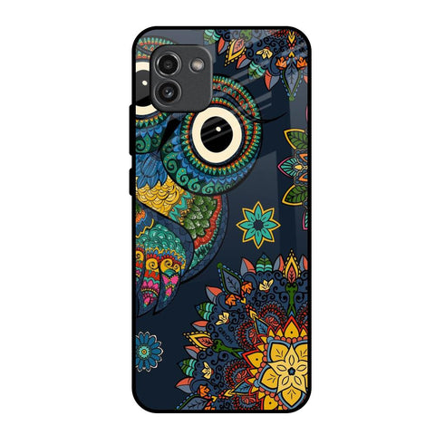 Owl Art Samsung Galaxy A03 Glass Back Cover Online