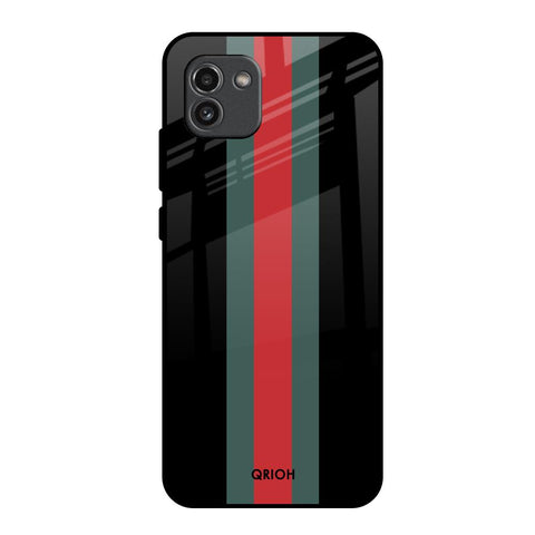 Vertical Stripes Samsung Galaxy A03 Glass Back Cover Online