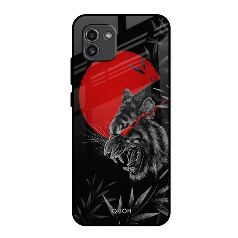 Red Moon Tiger Samsung Galaxy A03 Glass Back Cover Online