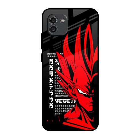 Red Vegeta Samsung Galaxy A03 Glass Back Cover Online