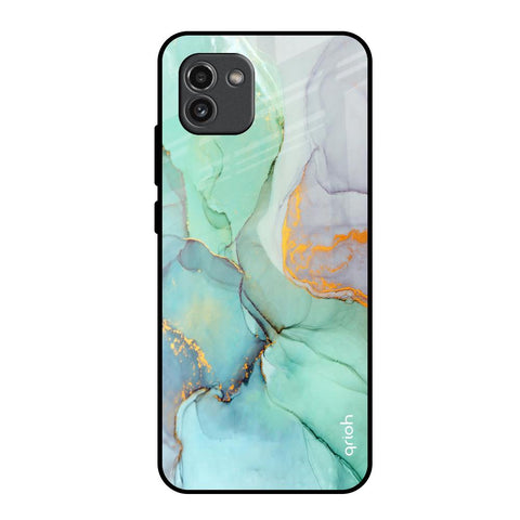 Green Marble Samsung Galaxy A03 Glass Back Cover Online
