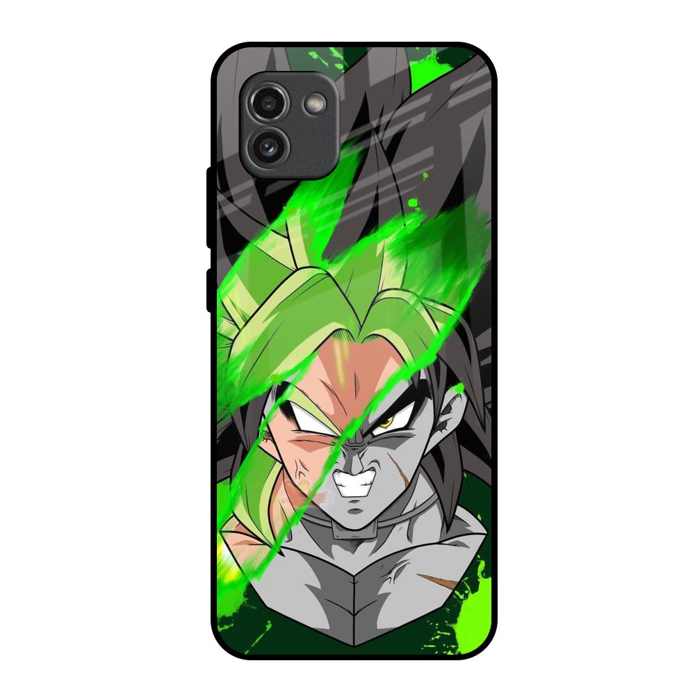 Anime Green Splash Samsung Galaxy A03 Glass Back Cover Online