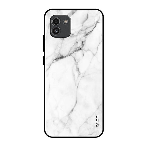 Modern White Marble Samsung Galaxy A03 Glass Back Cover Online