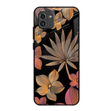 Lines Pattern Flowers Samsung Galaxy A03 Glass Back Cover Online