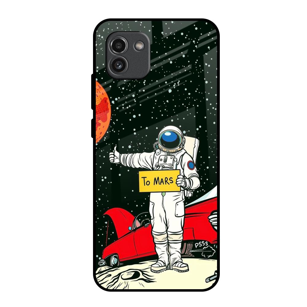 Astronaut on Mars Samsung Galaxy A03 Glass Back Cover Online