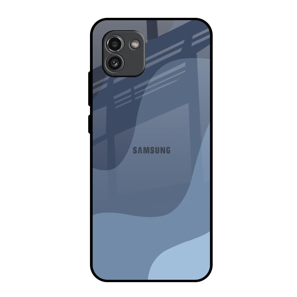 Navy Blue Ombre Samsung Galaxy A03 Glass Back Cover Online