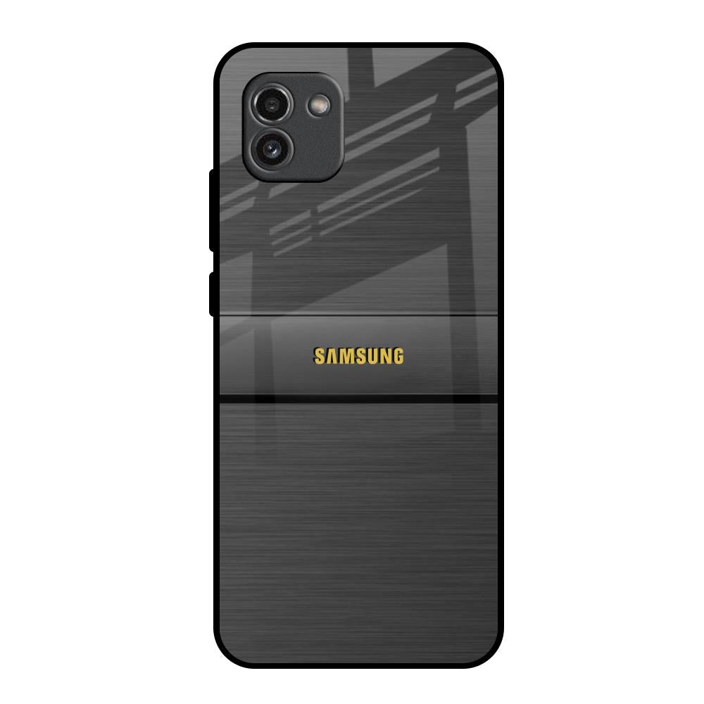 Grey Metallic Glass Samsung Galaxy A03 Glass Back Cover Online