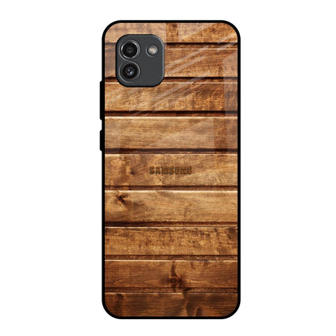 Wooden Planks Samsung Galaxy A03 Glass Back Cover Online