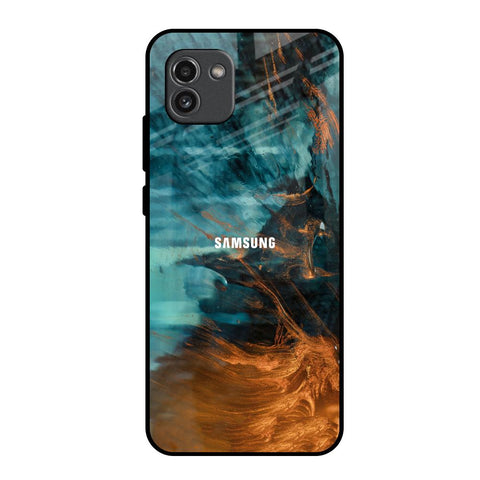 Golden Splash Samsung Galaxy A03 Glass Back Cover Online