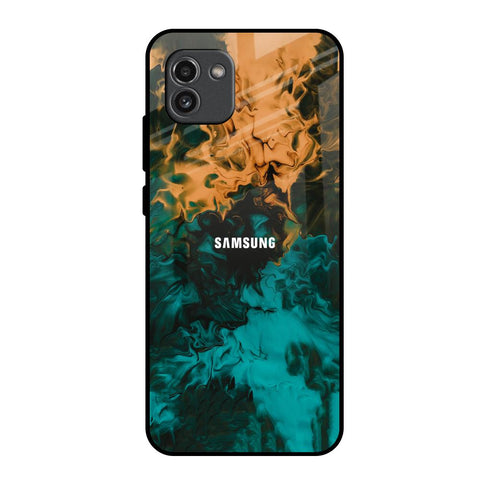 Watercolor Wave Samsung Galaxy A03 Glass Back Cover Online