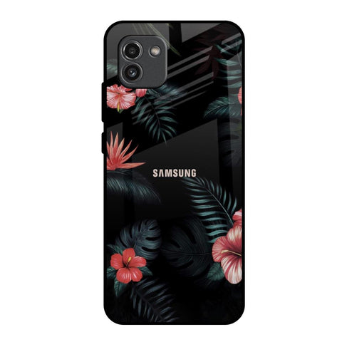 Tropical Art Flower Samsung Galaxy A03 Glass Back Cover Online