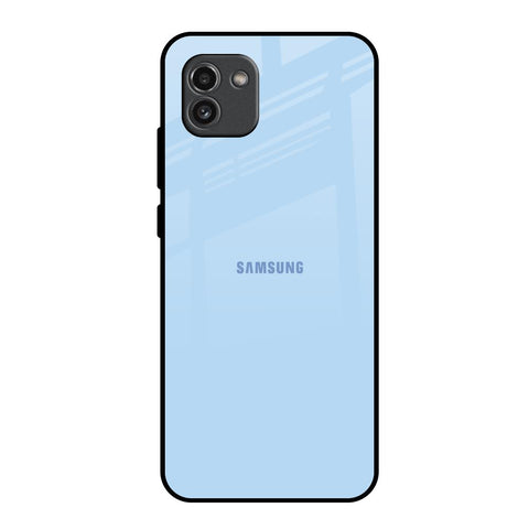 Pastel Sky Blue Samsung Galaxy A03 Glass Back Cover Online